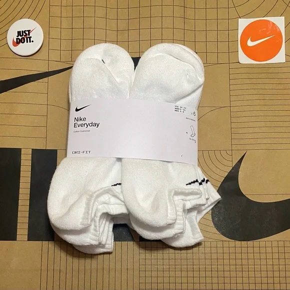 Nike everyday cotton cushioned no show ankle socks 12 pairs white black S M L XL - Picture 5 of 15